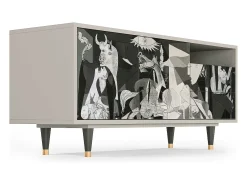 Móvel De Tv| Mueble de TV - 125х56х41 cm - T7 - Guernica by Picasso, Areia Bege