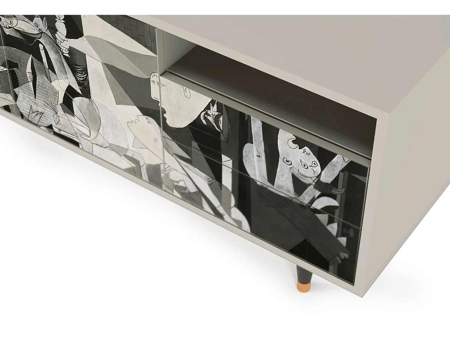 Móvel De Tv| Mueble de TV - 125х56х41 cm - T7 - Guernica by Picasso, Areia Bege