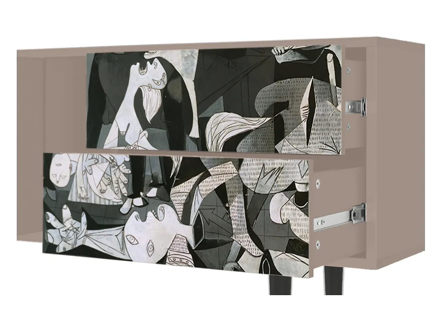Discount Mueble de TV - 170х69х48 cm - T1 - Guernica by Picasso, Latte Bege