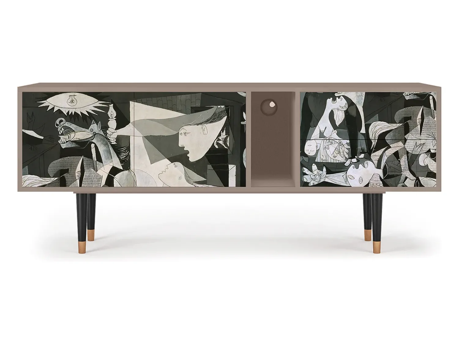 Discount Mueble de TV - 170х69х48 cm - T1 - Guernica by Picasso, Latte Bege