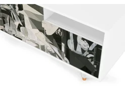 Mueble de TV - 125х56х41 cm - T7 - Guernica by Picasso, Branco^ Móvel De Tv