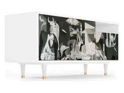 Mueble de TV - 125х56х41 cm - T7 - Guernica by Picasso, Branco^ Móvel De Tv