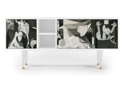 Móvel De Tv* Mueble de TV - 150х69х41 cm - T5 - Guernica by Picasso, Branco Bege