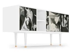 Móvel De Tv* Mueble de TV - 150х69х41 cm - T5 - Guernica by Picasso, Branco Bege