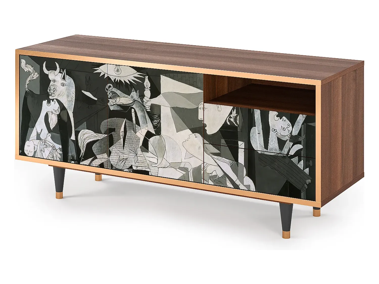Mueble de TV - 125х56х41 cm - T7 - Guernica by Picasso, Nogueira^ Móvel De Tv