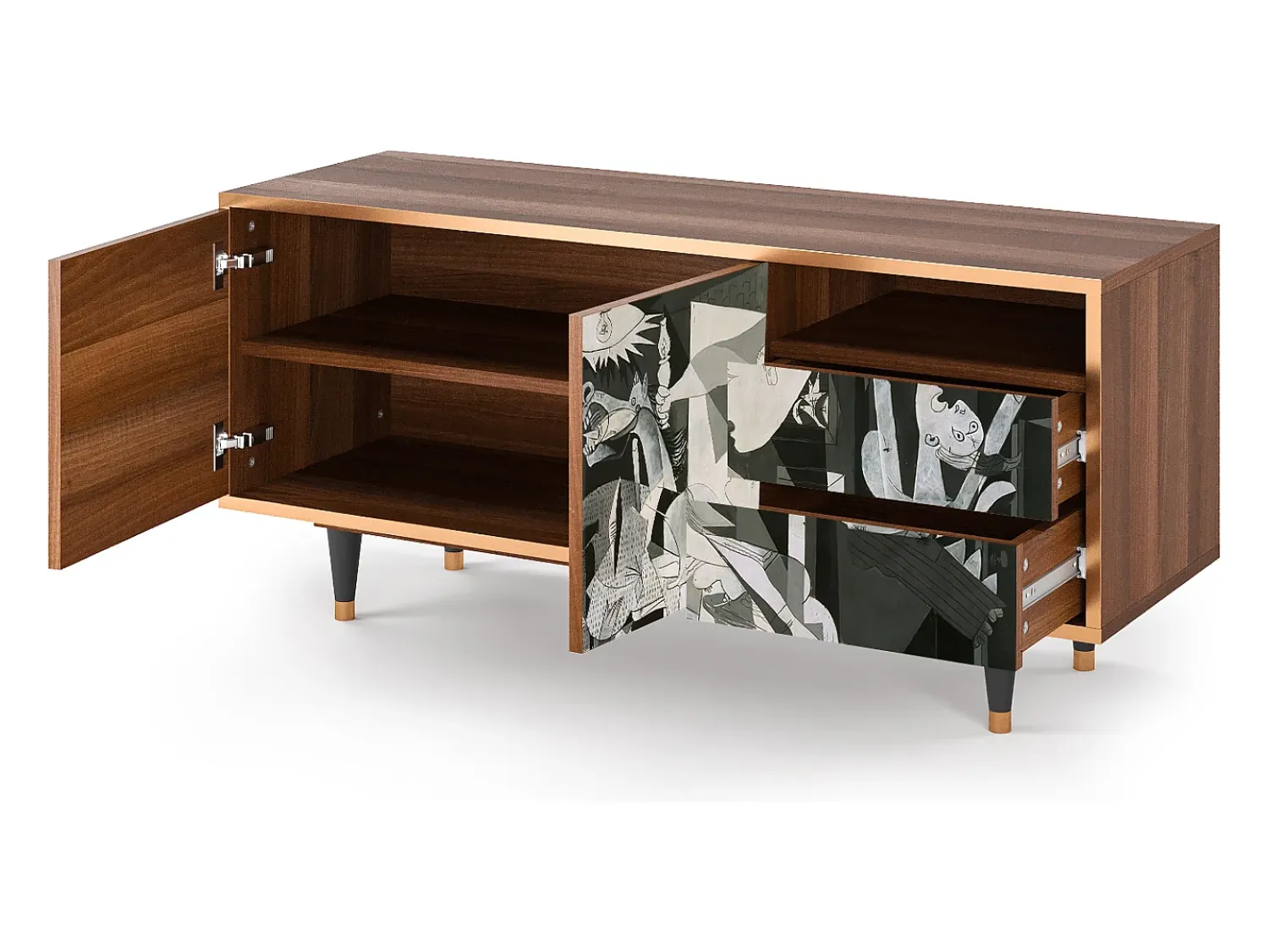 Mueble de TV - 125х56х41 cm - T7 - Guernica by Picasso, Nogueira^ Móvel De Tv