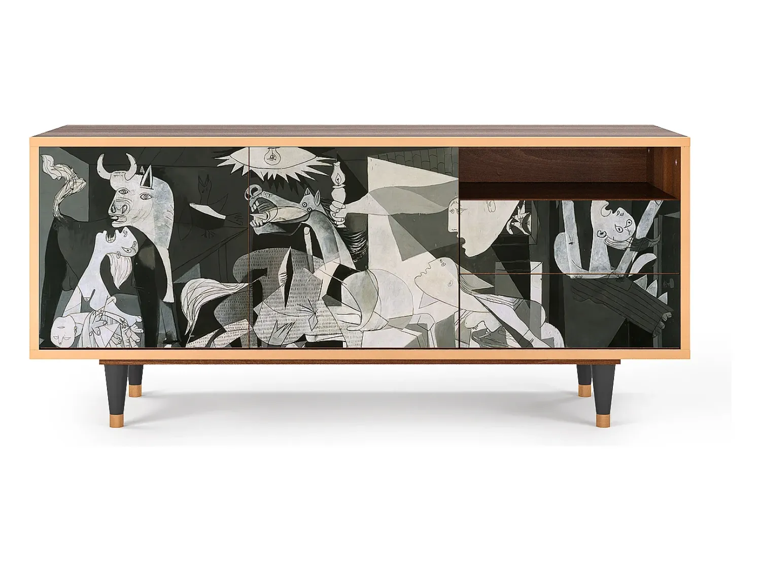 Mueble de TV - 125х56х41 cm - T7 - Guernica by Picasso, Nogueira^ Móvel De Tv