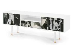 Best Mueble de TV - 170х59х41 cm - T6 - Guernica by Picasso, Branco Bege