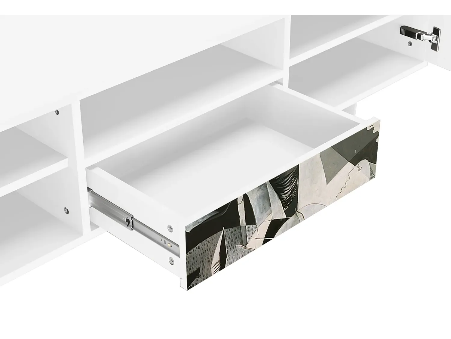 Best Mueble de TV - 170х59х41 cm - T6 - Guernica by Picasso, Branco Bege