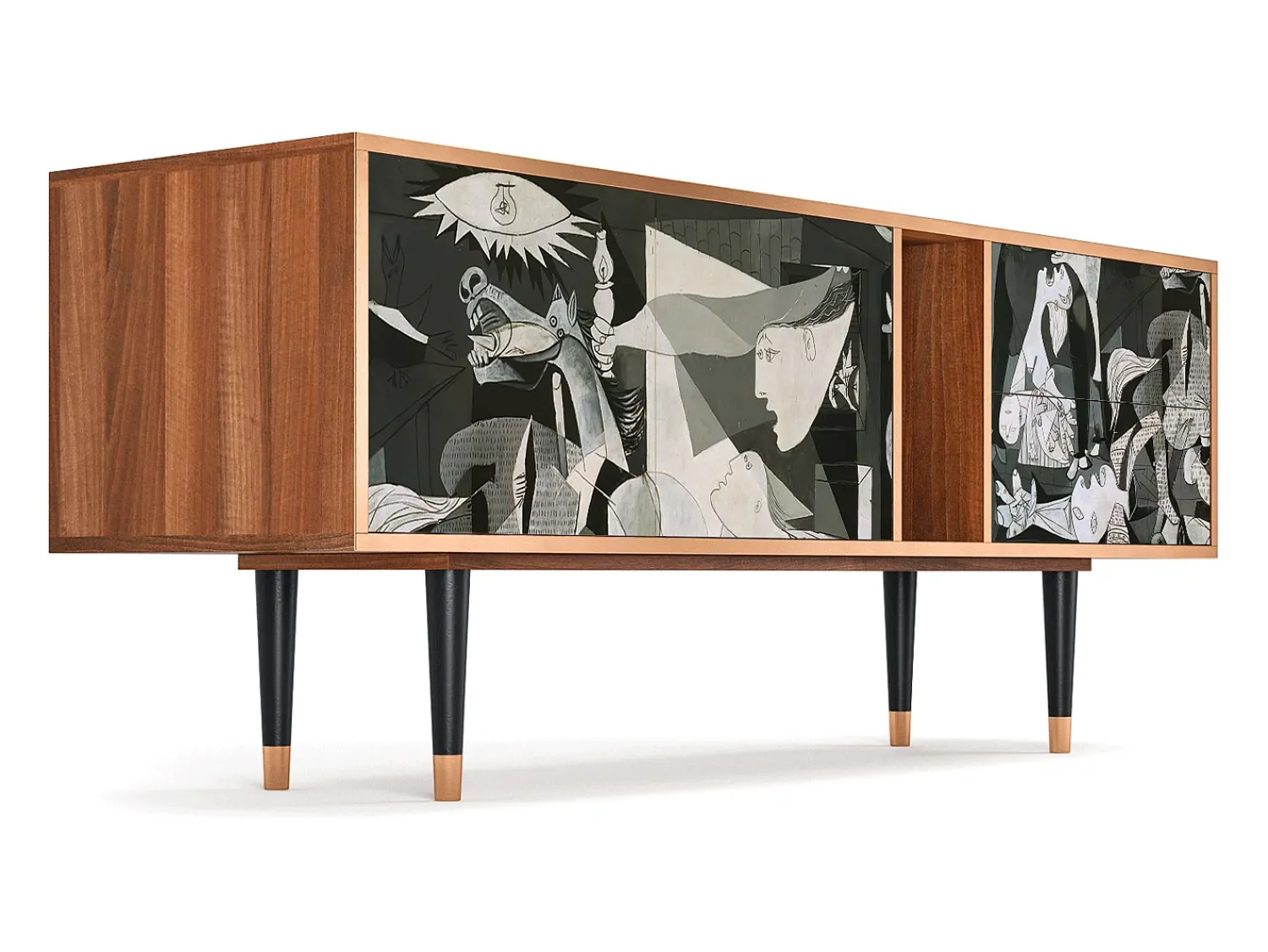 Móvel De Tv| Mueble de TV - 170х69х48 cm - T1 - Guernica by Picasso, Nogueira Castanho
