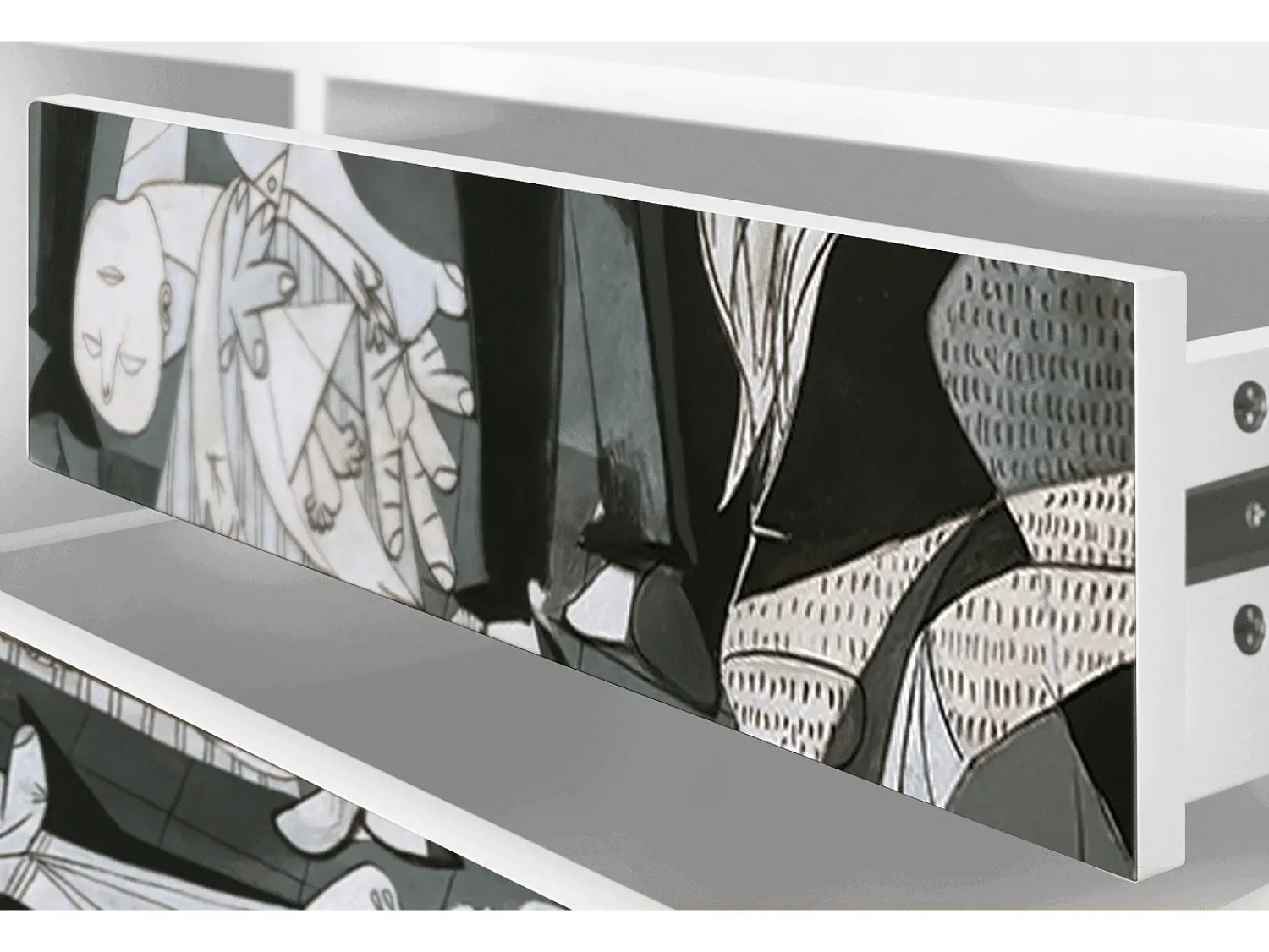 Discount Mueble de TV - 170х59х48 cm - T4 - Guernica by Picasso, Branco Bege