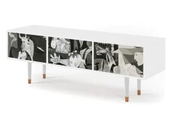 Discount Mueble de TV - 170х59х48 cm - T4 - Guernica by Picasso, Branco Bege