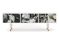 Discount Mueble de TV - 170х59х48 cm - T4 - Guernica by Picasso, Branco Bege