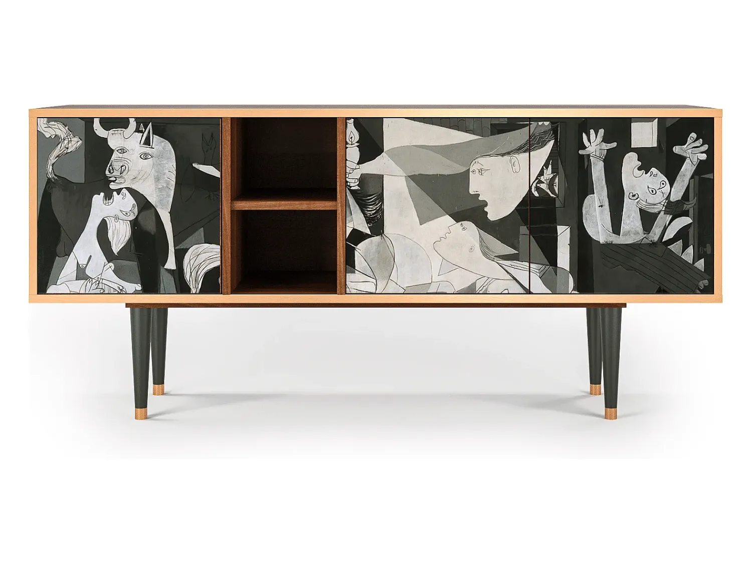 Mueble de TV - 150х69х41 cm - T5 - Guernica by Picasso, Nogueira^ Móvel De Tv