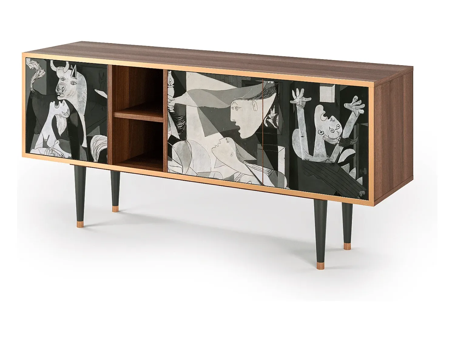 Mueble de TV - 150х69х41 cm - T5 - Guernica by Picasso, Nogueira^ Móvel De Tv