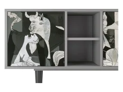 Mueble de TV - 150х69х41 cm - T5 - Guernica by Picasso, Cinza^ Móvel De Tv