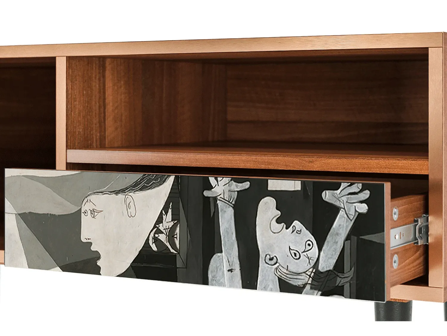 Móvel De Tv* Mueble de TV - 115х59х48 cm - T3 - Guernica by Picasso, Nogueira Castanho