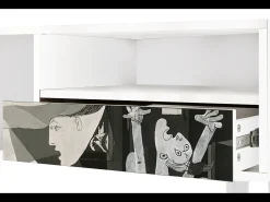 Móvel De Tv| Mueble de TV - 115х59х48 cm - T3 - Guernica by Picasso, Branco Bege