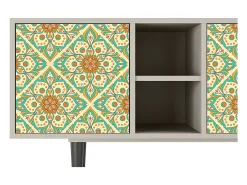 Mueble de TV - 150х69х41 cm - T5 - Hindu Daisy, Areia^ Móvel De Tv