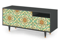 Móvel De Tv| Mueble de TV - 125х56х41 cm - T7 - Hindu Daisy, Antracite Cinza antracite