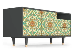 Móvel De Tv| Mueble de TV - 125х56х41 cm - T7 - Hindu Daisy, Antracite Cinza antracite