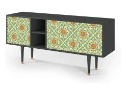 Mueble de TV - 150х69х41 cm - T5 - Hindu Daisy, Antracite^ Móvel De Tv