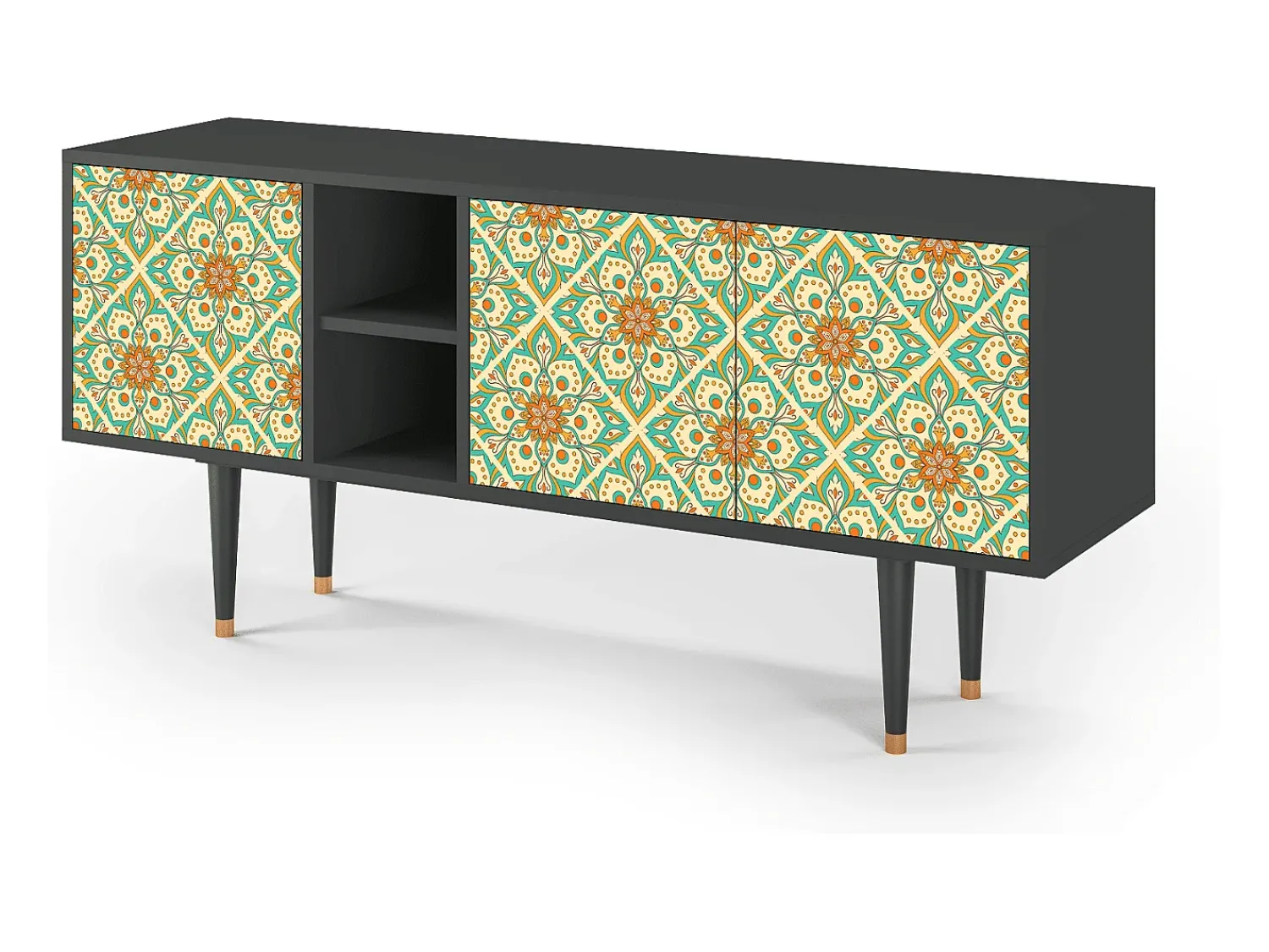 Mueble de TV - 150х69х41 cm - T5 - Hindu Daisy, Antracite^ Móvel De Tv