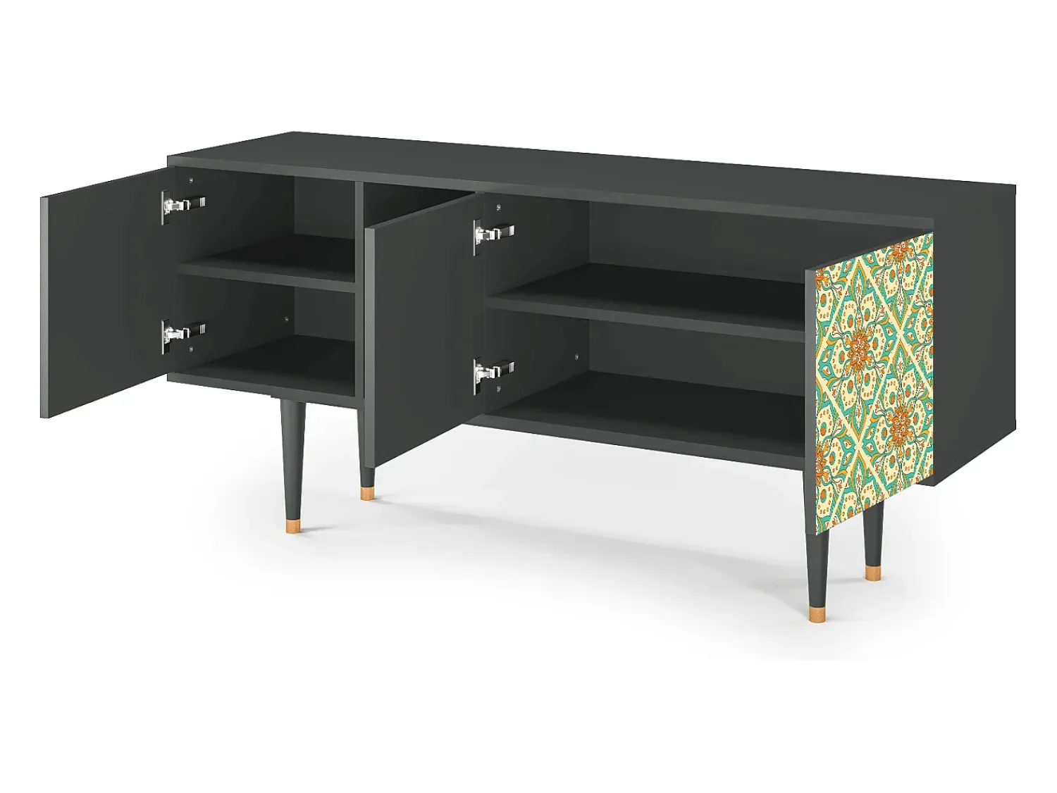 Mueble de TV - 150х69х41 cm - T5 - Hindu Daisy, Antracite^ Móvel De Tv