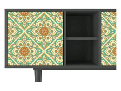 Mueble de TV - 150х69х41 cm - T5 - Hindu Daisy, Antracite^ Móvel De Tv