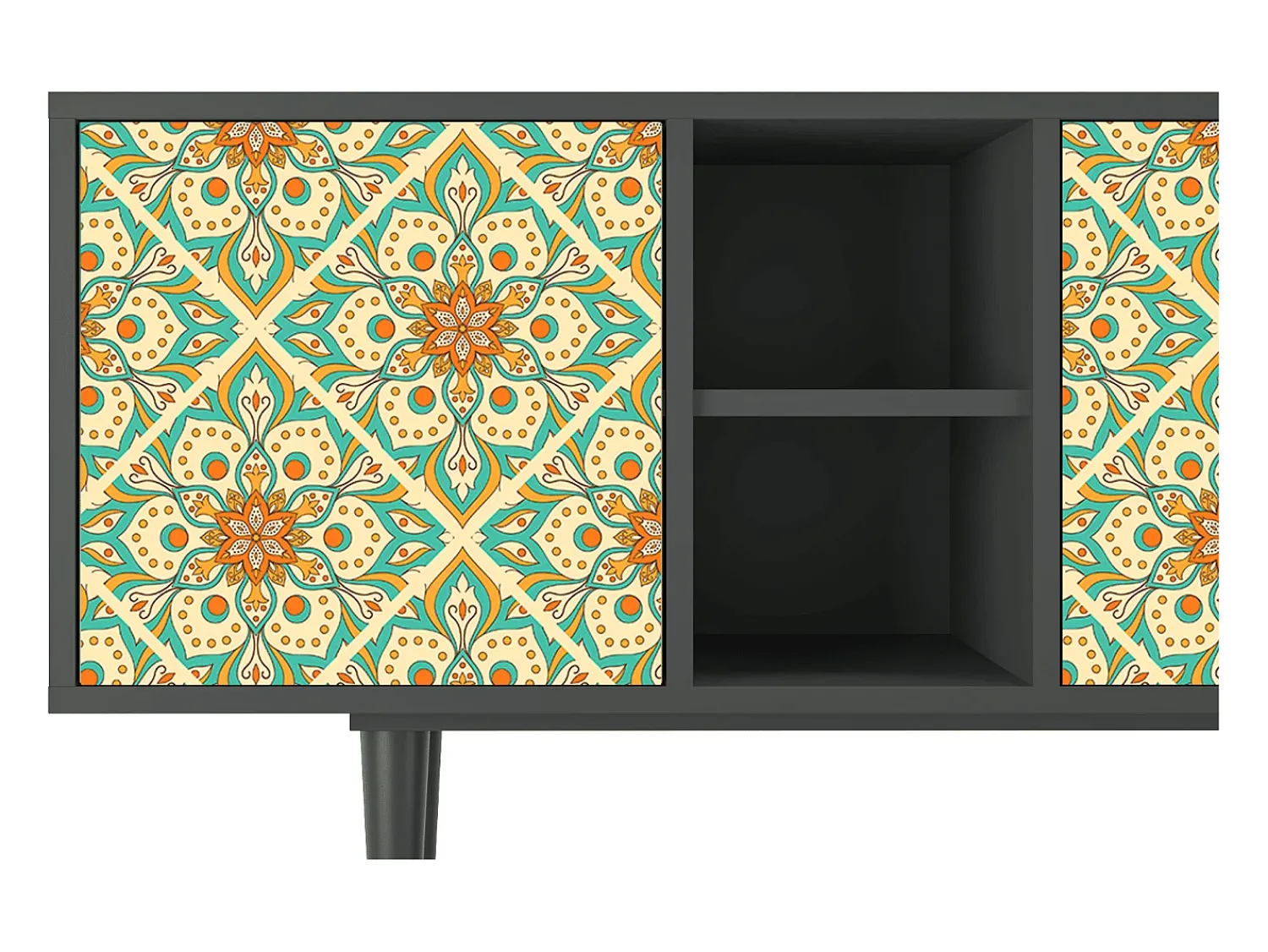 Mueble de TV - 150х69х41 cm - T5 - Hindu Daisy, Antracite^ Móvel De Tv