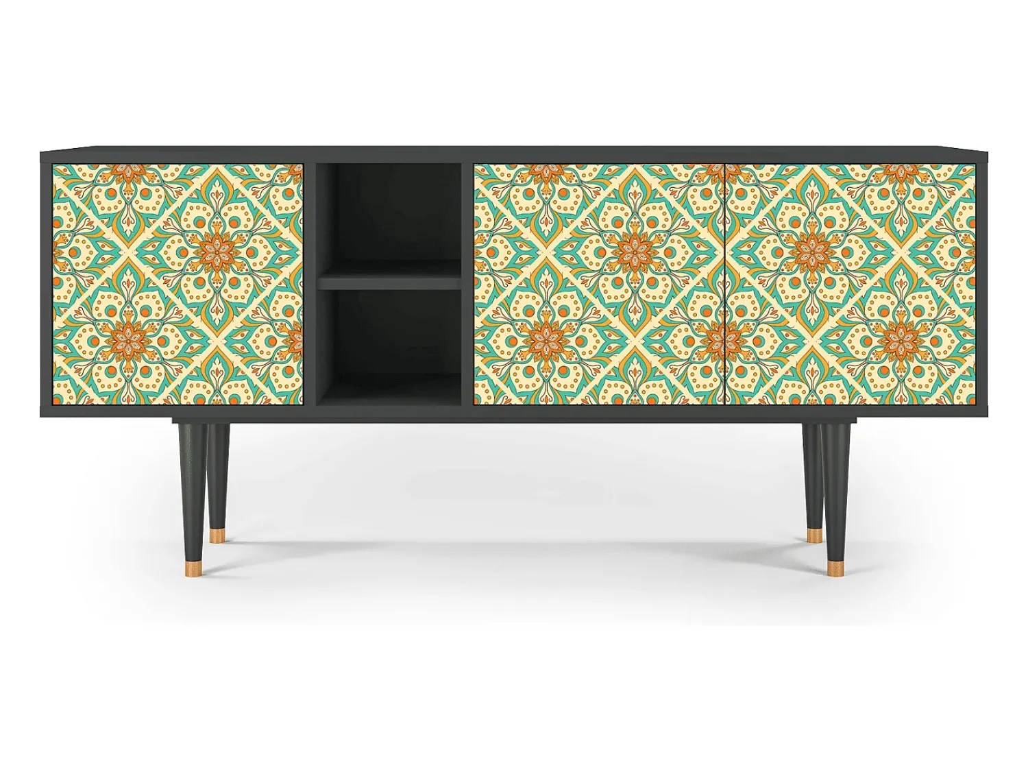 Mueble de TV - 150х69х41 cm - T5 - Hindu Daisy, Antracite^ Móvel De Tv