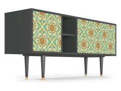 Mueble de TV - 150х69х41 cm - T5 - Hindu Daisy, Antracite^ Móvel De Tv