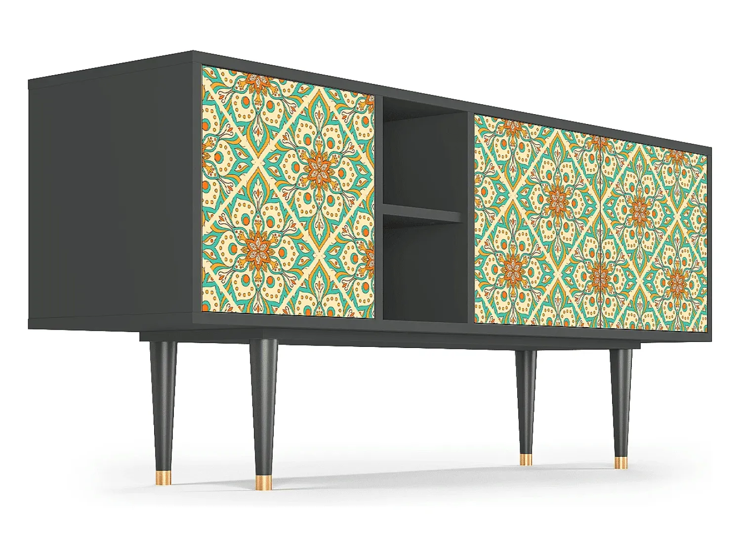 Mueble de TV - 150х69х41 cm - T5 - Hindu Daisy, Antracite^ Móvel De Tv