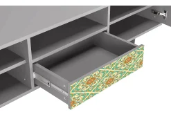 Mueble de TV - 170х59х41 cm - T6 - Hindu Daisy, Cinza^ Móvel De Tv