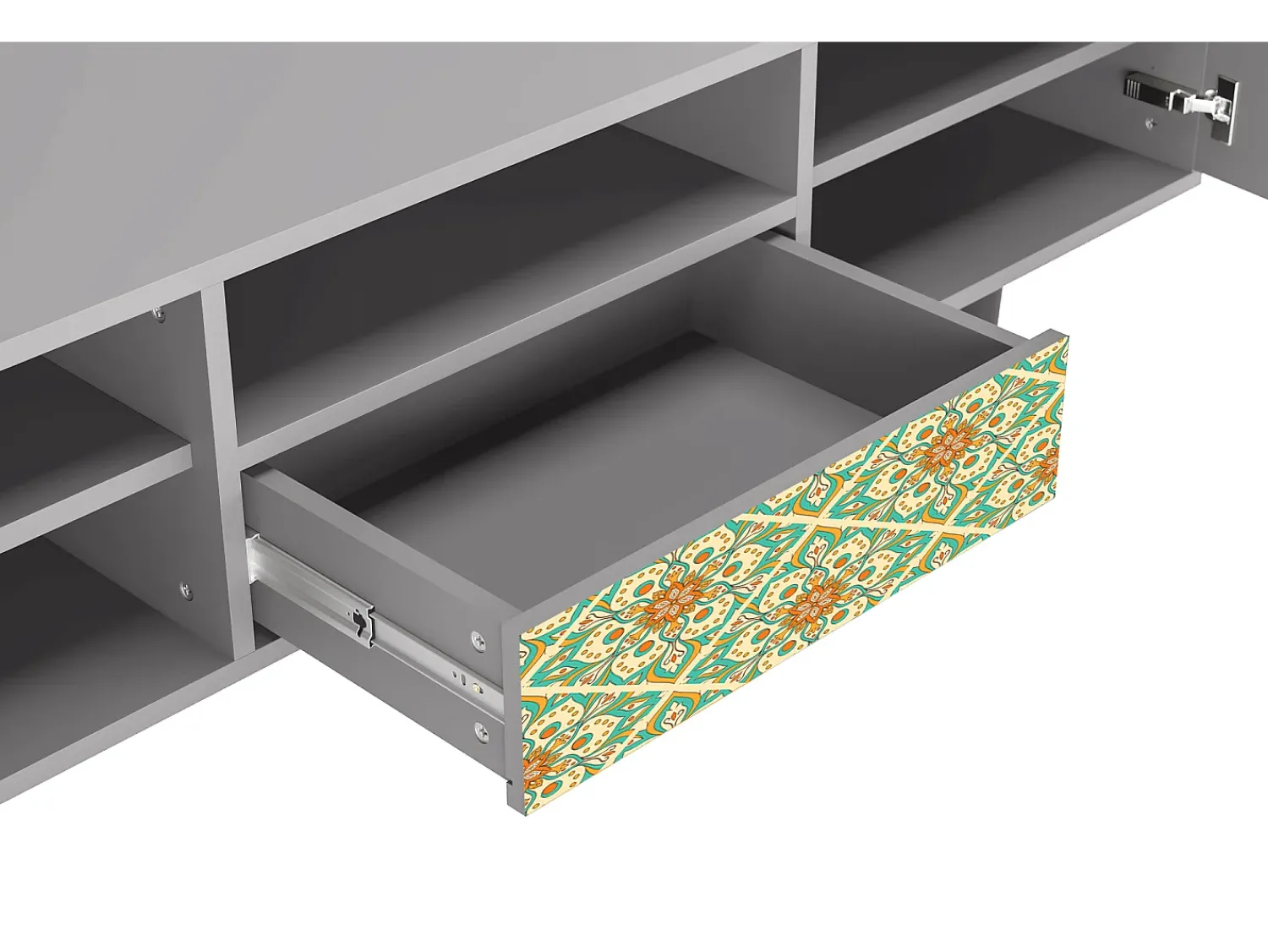 Mueble de TV - 170х59х41 cm - T6 - Hindu Daisy, Cinza^ Móvel De Tv