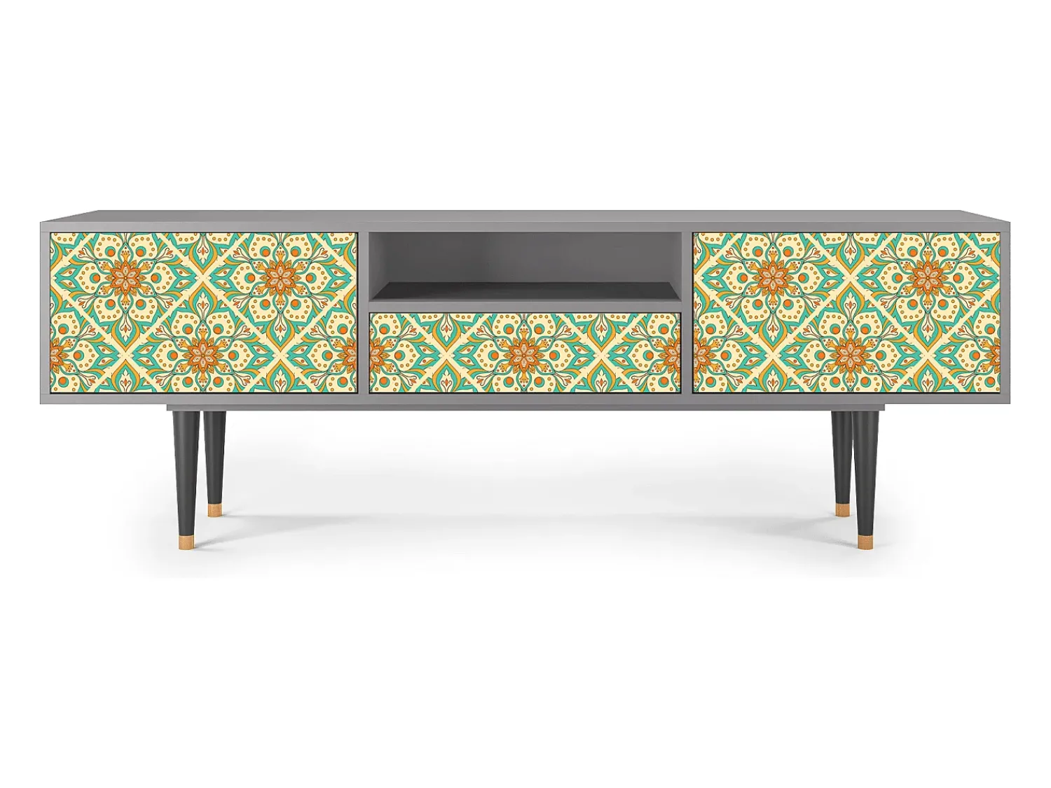 Mueble de TV - 170х59х41 cm - T6 - Hindu Daisy, Cinza^ Móvel De Tv