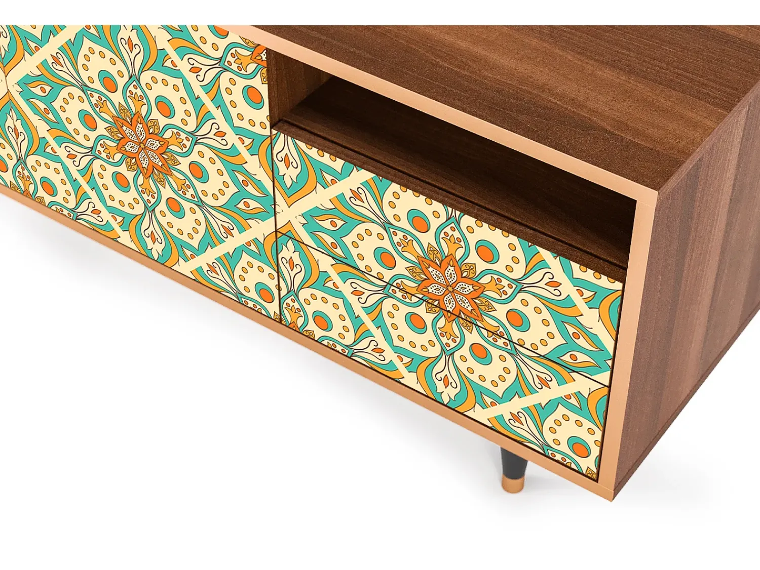 Discount Mueble de TV - 125х56х41 cm - T7 - Hindu Daisy, Nogueira Castanho