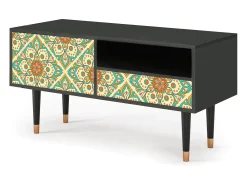 Móvel De Tv| Mueble de TV - 115х59х48 cm - T3 - Hindu Daisy, Antracite Cinza antracite
