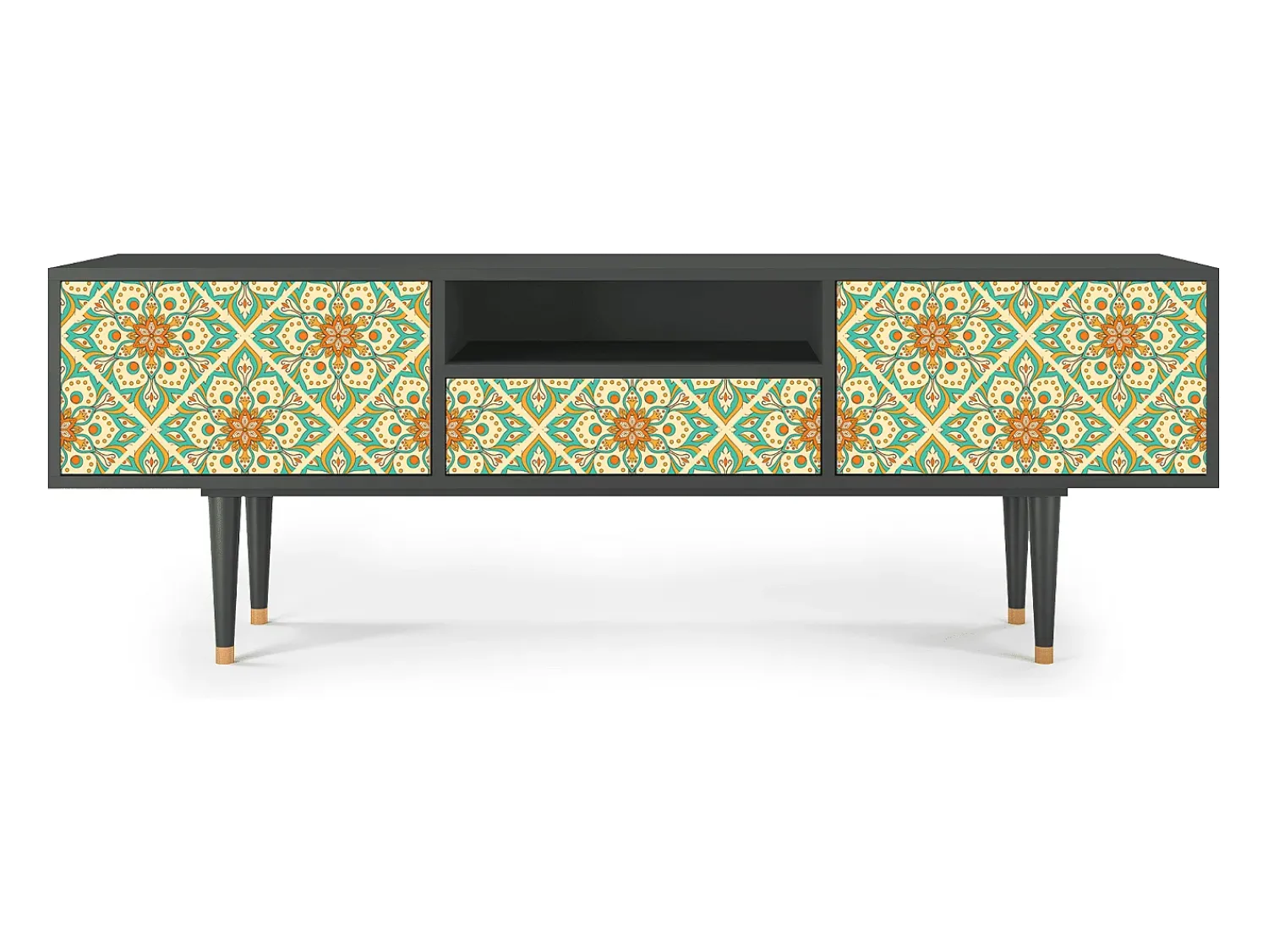 Móvel De Tv* Mueble de TV - 170х59х41 cm - T6 - Hindu Daisy, Antracite Cinza antracite