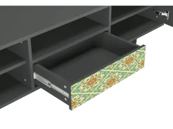 Móvel De Tv* Mueble de TV - 170х59х41 cm - T6 - Hindu Daisy, Antracite Cinza antracite