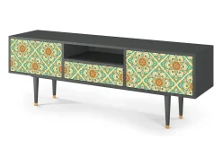 Móvel De Tv* Mueble de TV - 170х59х41 cm - T6 - Hindu Daisy, Antracite Cinza antracite