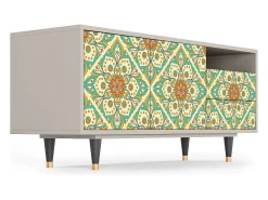 Mueble de TV - 125х56х41 cm - T7 - Hindu Daisy, Areia^ Móvel De Tv