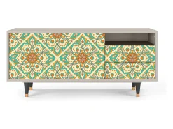 Mueble de TV - 125х56х41 cm - T7 - Hindu Daisy, Areia^ Móvel De Tv