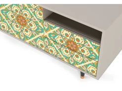 Mueble de TV - 125х56х41 cm - T7 - Hindu Daisy, Areia^ Móvel De Tv