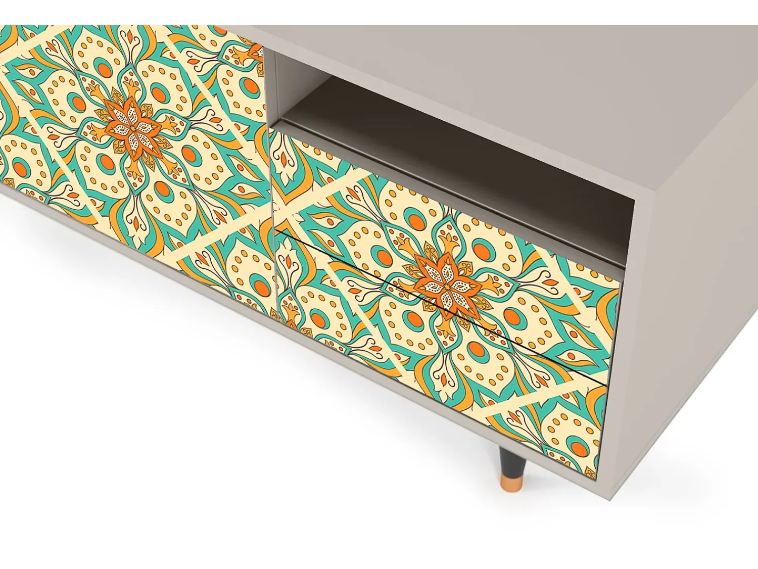 Mueble de TV - 125х56х41 cm - T7 - Hindu Daisy, Areia^ Móvel De Tv