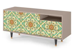 Móvel De Tv| Mueble de TV - 125х56х41 cm - T7 - Hindu Daisy, Latte Bege