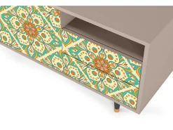 Móvel De Tv| Mueble de TV - 125х56х41 cm - T7 - Hindu Daisy, Latte Bege