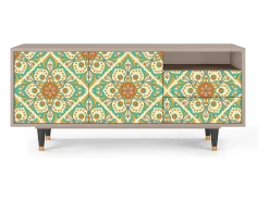 Móvel De Tv| Mueble de TV - 125х56х41 cm - T7 - Hindu Daisy, Latte Bege