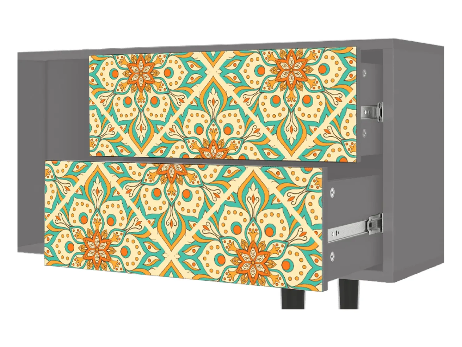 Mueble de TV - 170х69х48 cm - T1 - Hindu Daisy, Cinza^ Móvel De Tv