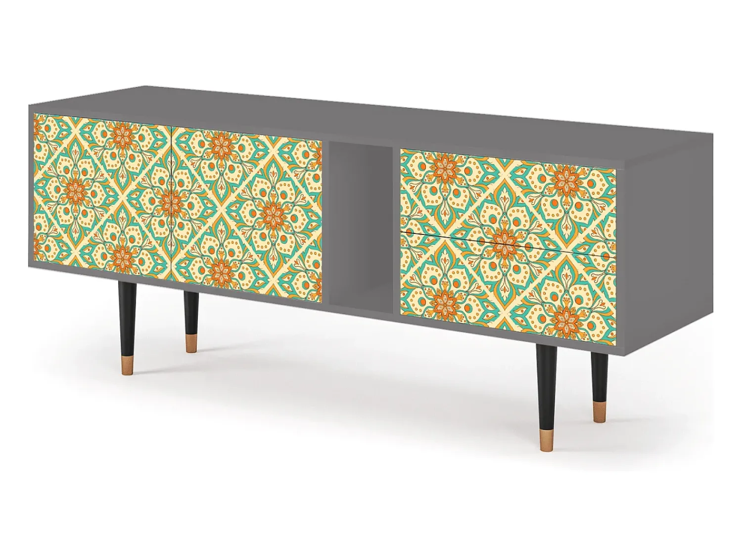 Mueble de TV - 170х69х48 cm - T1 - Hindu Daisy, Cinza^ Móvel De Tv